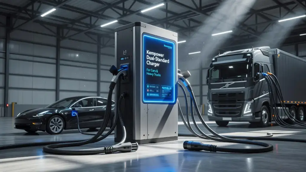Kempower Debuts Dual-Standard Charger for Cars and Heavy Trucks